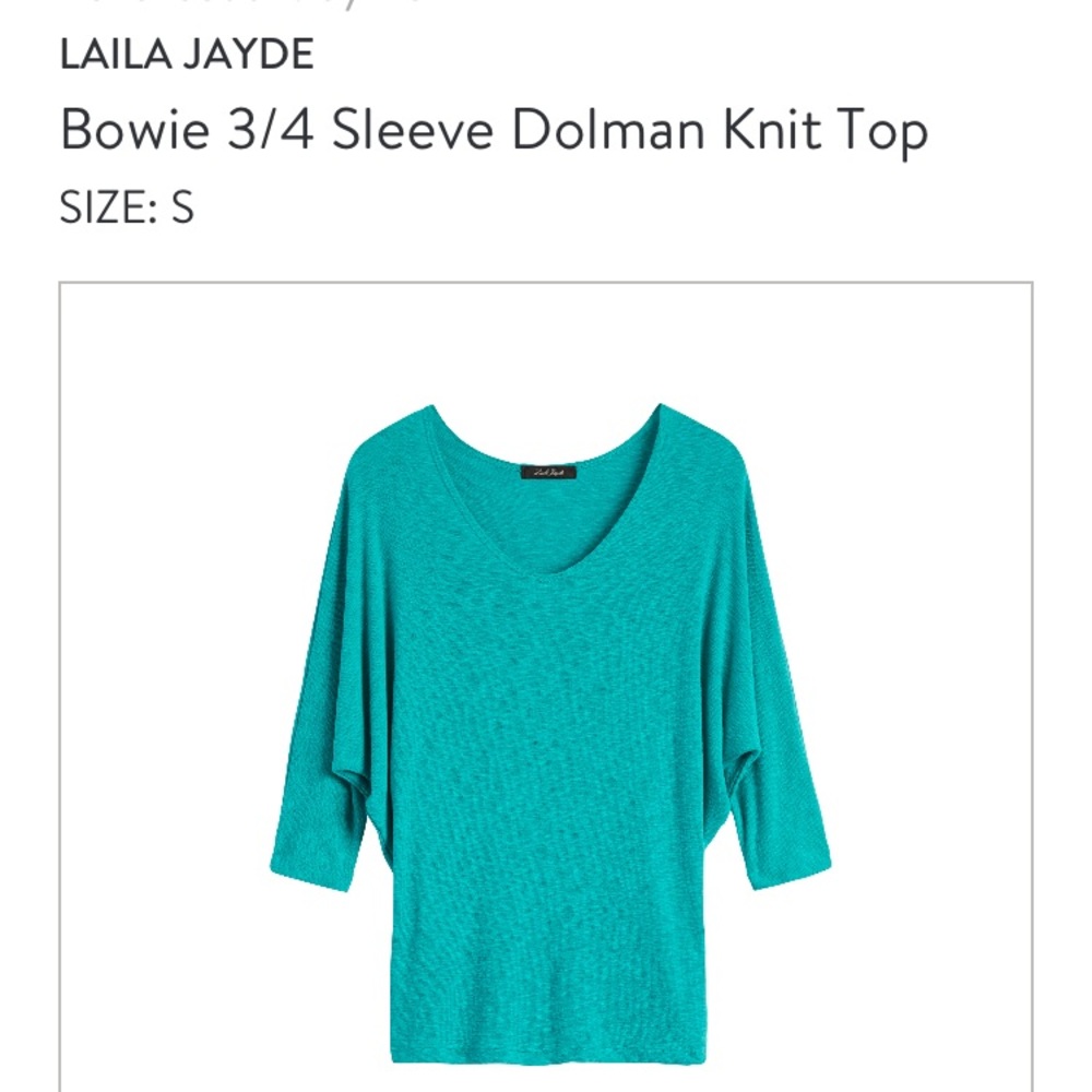 Teal dolman sleeve top